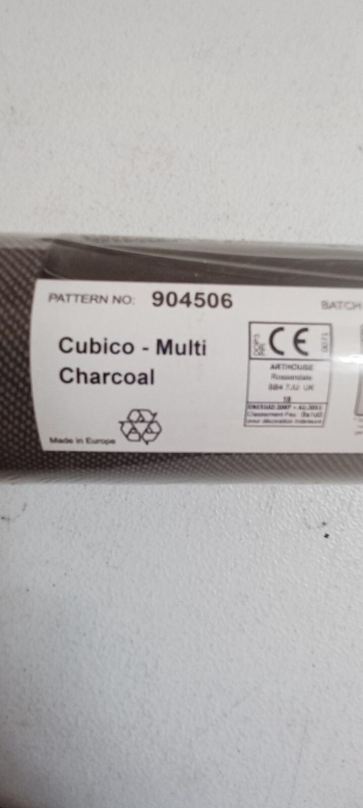 Arthouse Cubico Squares Rectangles Charcoal Grey Non Woven Vinyl Wallpaper