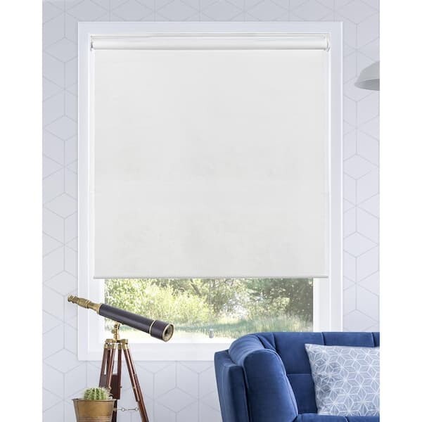 Chicology Snap Glide Cordless Light Filtering Polyester Roller Shade Urban White