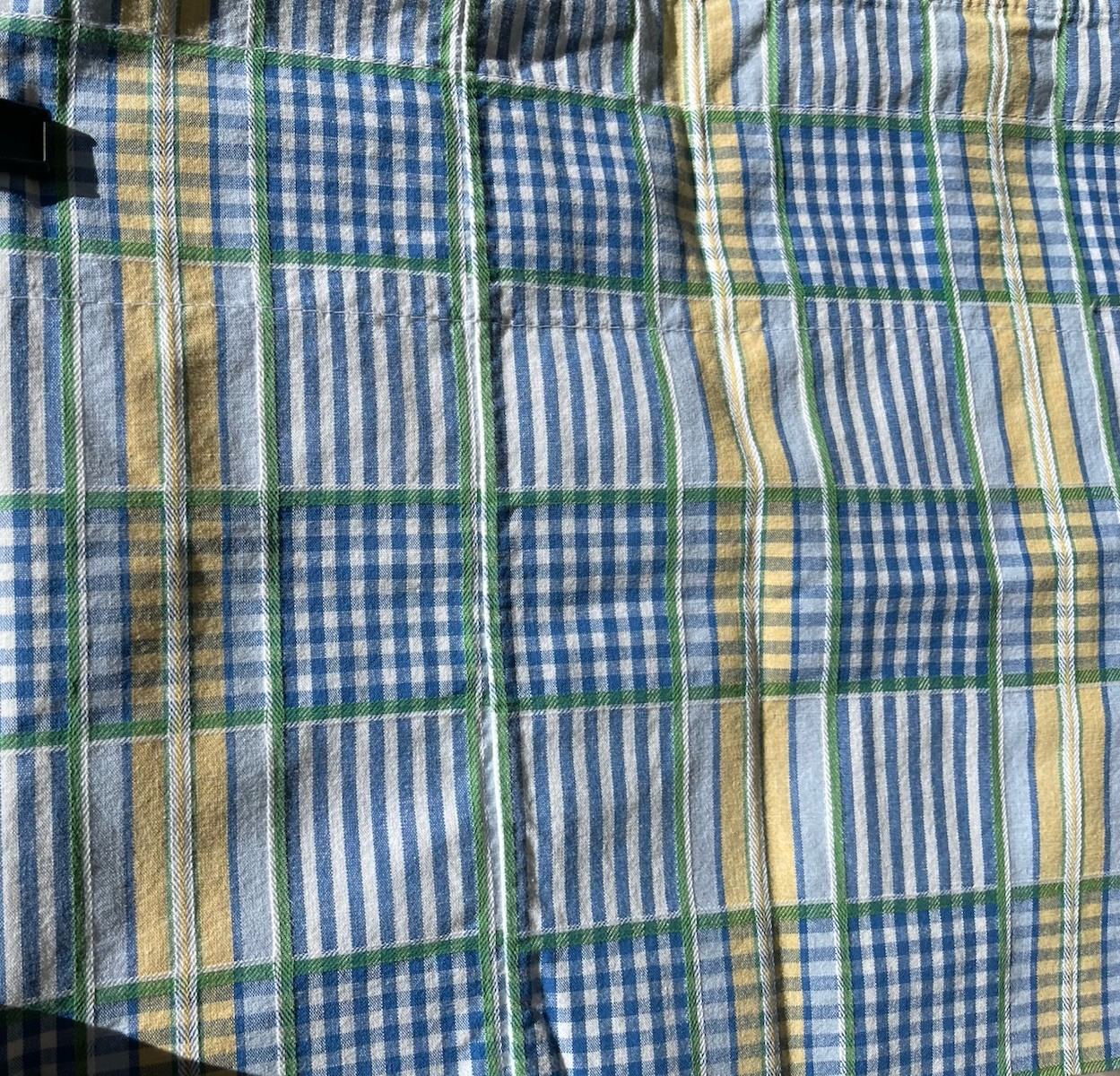 Waverly Valance Blue Yellow Plaid Rod Pocket 100% Cotton Made in USA 76″ x 15″