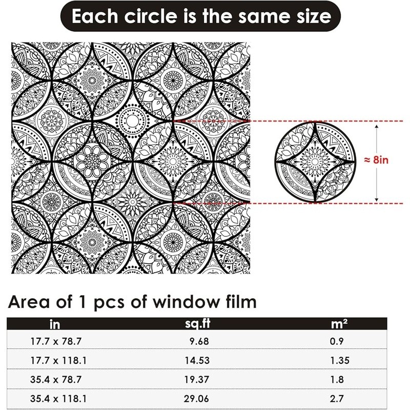 Privacy Window Film UV Blocking Static Cling Home Protection Frosted Glass Tint