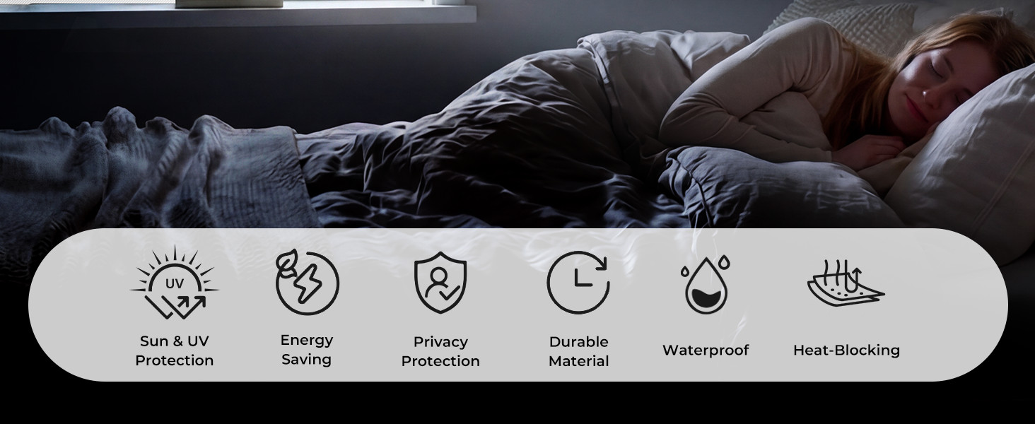 Magnetic Blackout Window Cover for Bedroom, Portable Temporary No Drill Blackout