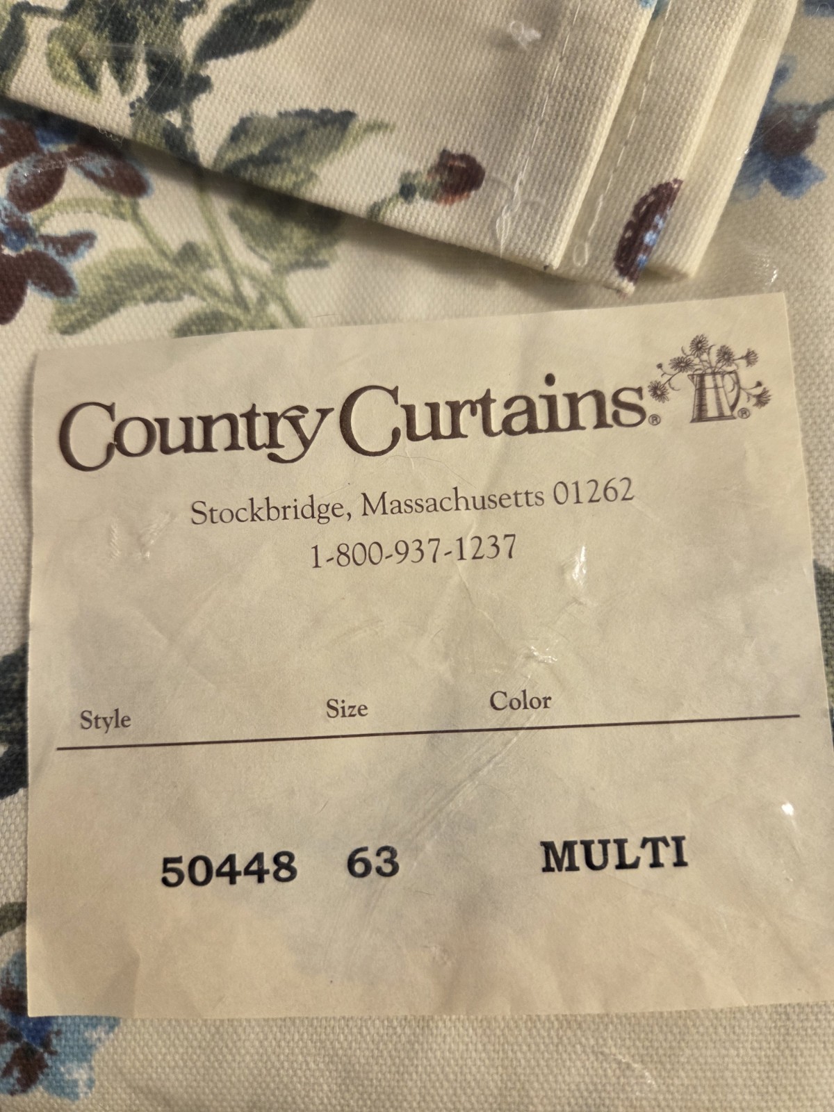 Country Curtians Floral & Butterflies 2 Panels 63″ New