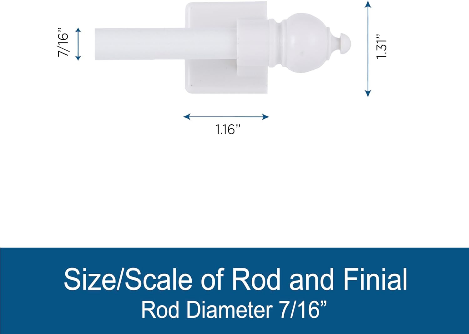 Kenney 7/16″ Multi-Use Adjustable Petite Cafe Magnetic Rod, 16-28″, White