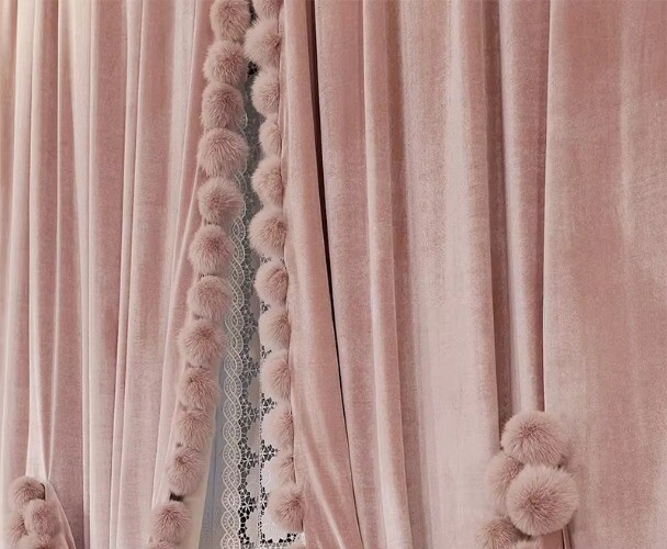 New French Luxury Velvet Curtains Room Princess High-end Villa Style Textured