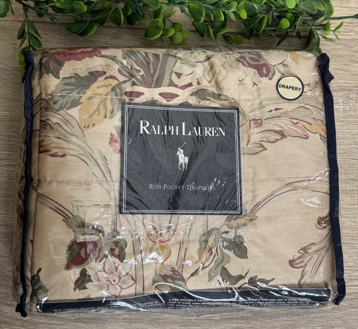 Vtg Ralph Lauren Guinevere Rod Pocket Drapes Set ~ 84″x84” NEW Old Stock Floral