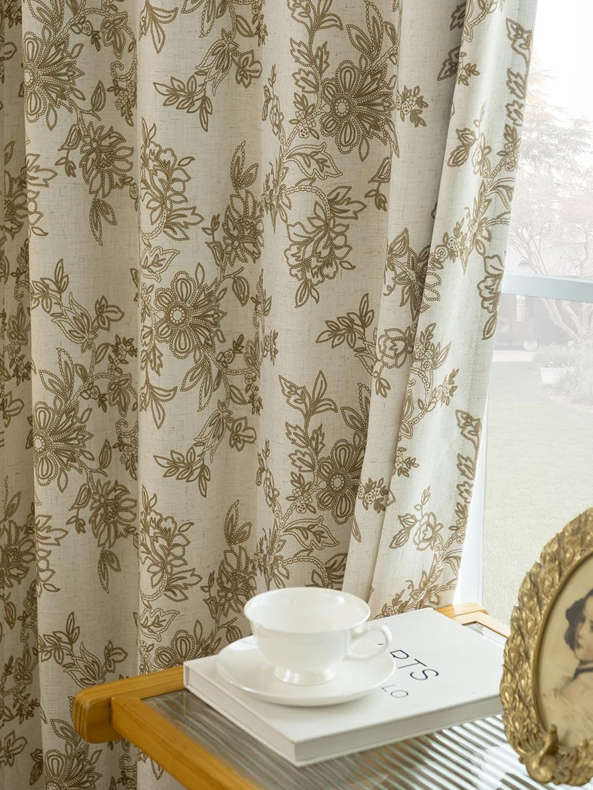Floral 100% Blackout Curtains for Bedroom – Pinch Pleated Curtains 108 Inches…