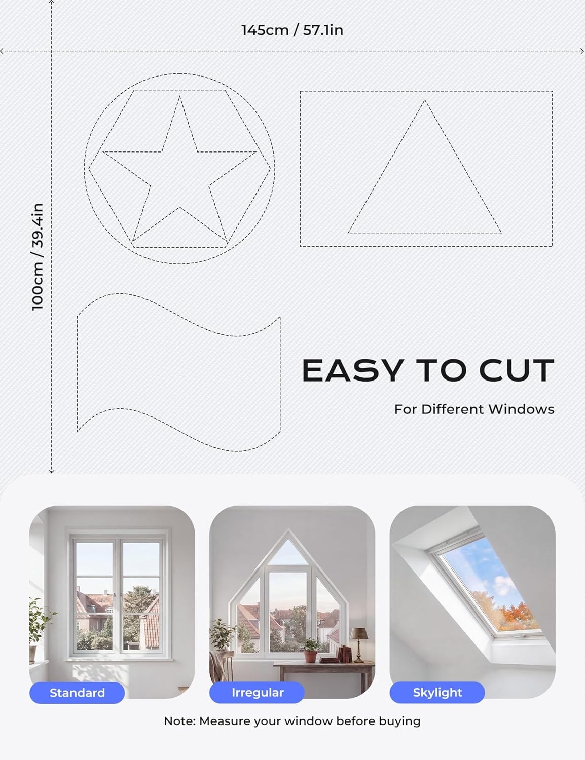 Magnetic Blackout Window Cover for Bedroom, Portable Temporary No Drill Blackout