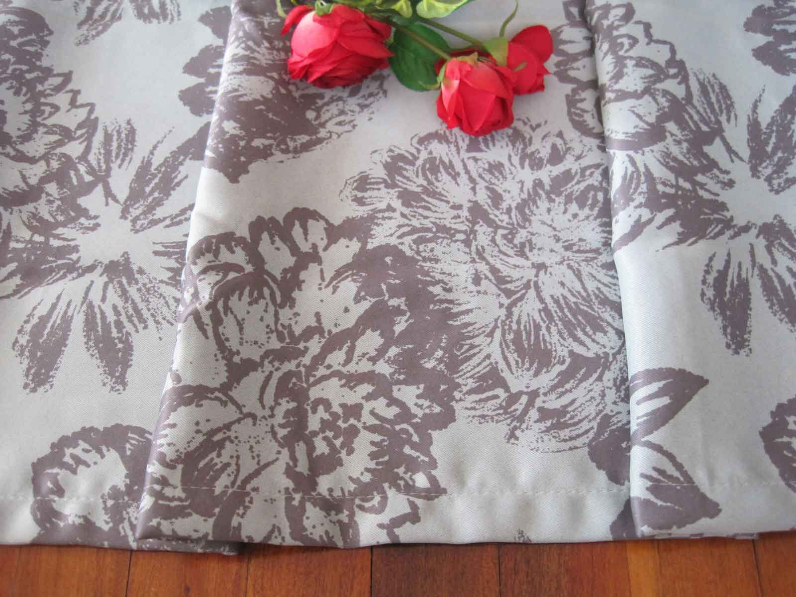 Clearance 50% OFF French Style Grey Peony Flower Green Thick Fabric Curtain