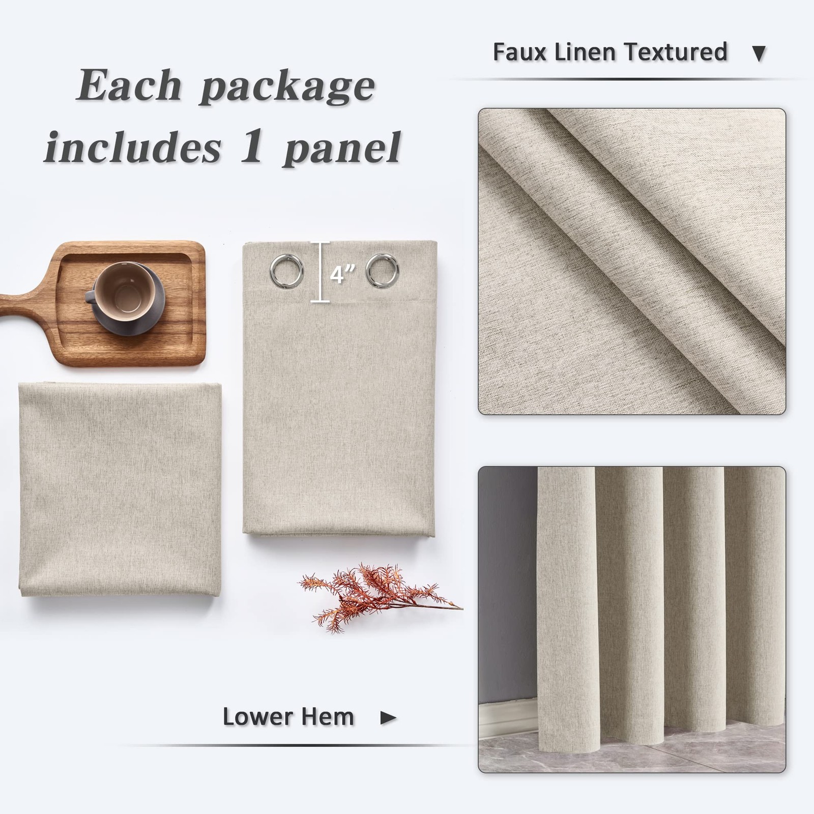 Beige 12ft Curtains Total Blackout Extra Long, 2 Story Curtains 144 Inches Lo…