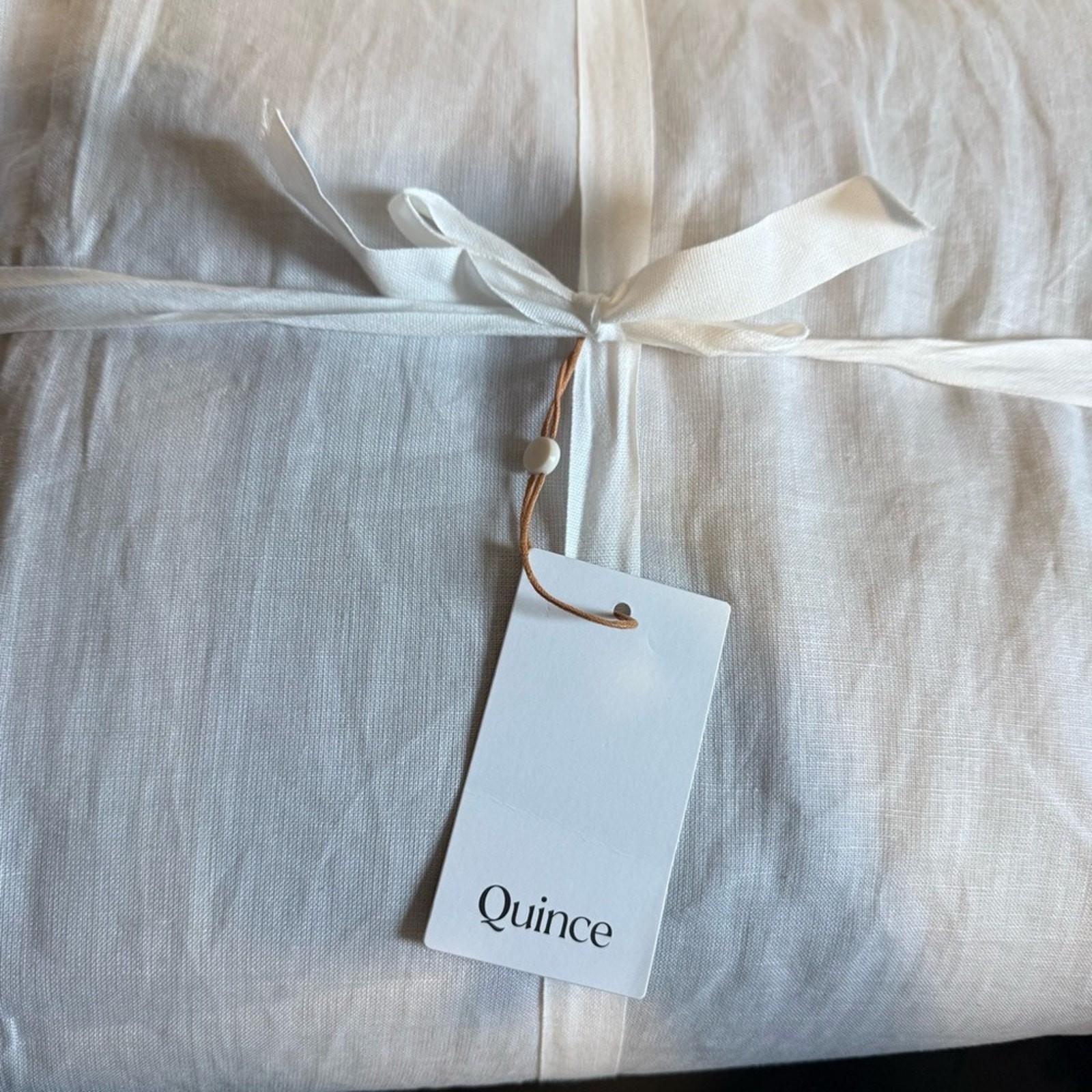 Quince European Linen True Blackout Curtain Panel Cloud Gray Size 96” x 120”