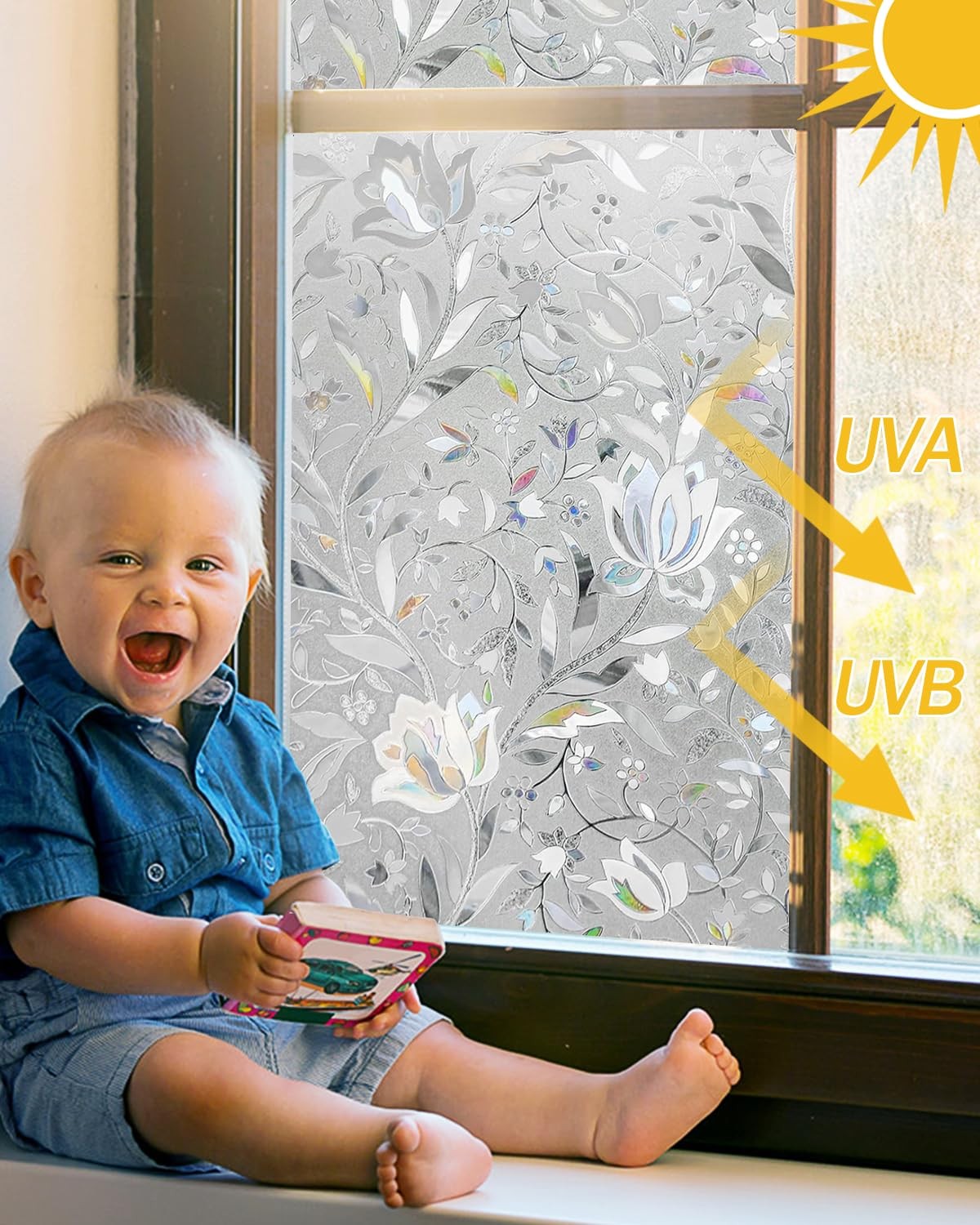 Window Privacy Film Decorative with Installation Tools, Frosted Glass Decorat…