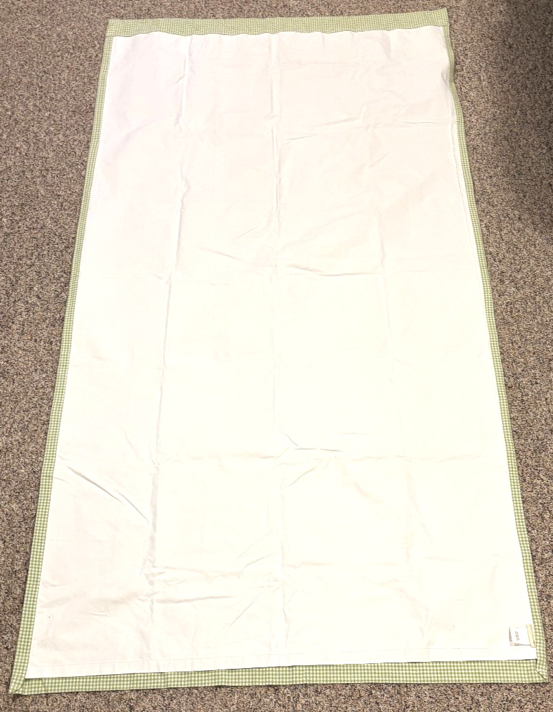 Pottery Barn Kids Lined Cotton Blackout Green Gingham Check Curtain Panel 44×84