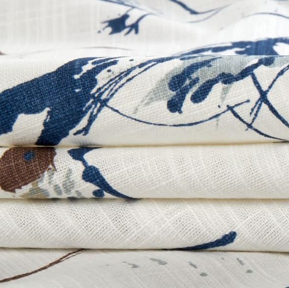 Blue Bird Curtains Window Treatments Custom Drapery Panels Vintage Home Decor