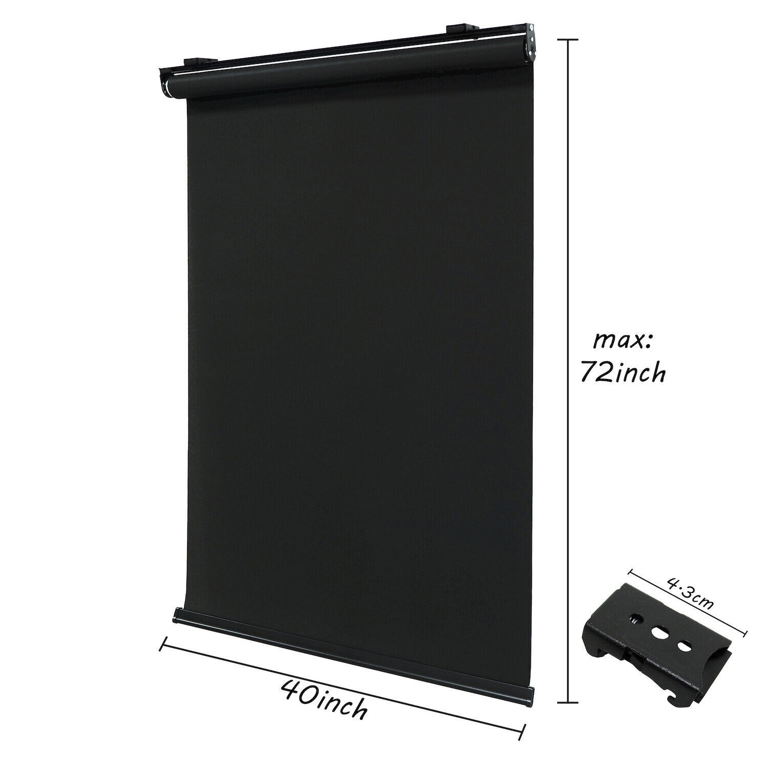 40″x72″ Cordless Light Filtering Roller Shades Window Blinds Waterproof Insulate