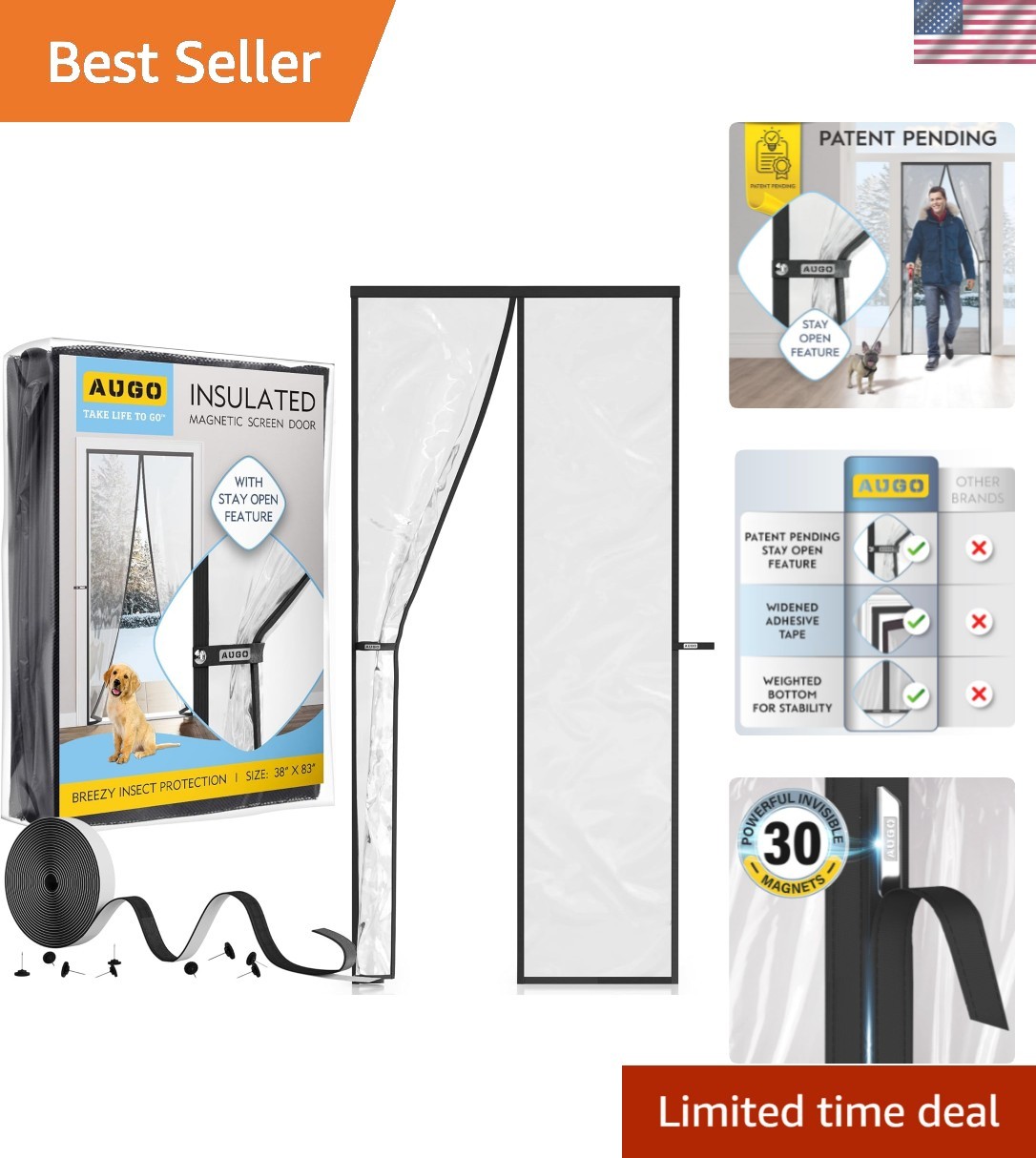 Magnetic Thermal Insulated Door Curtain – Transparent EVA Door Cover for Wint…