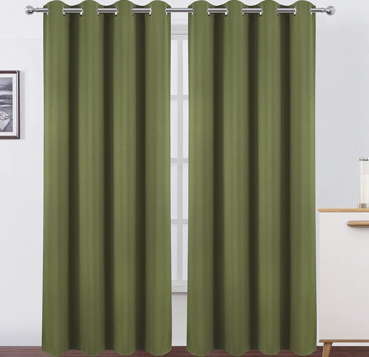 LEMOMO Black Thermal Blackout Curtains/52 x 95 Inch/Set of 2 Panels Room