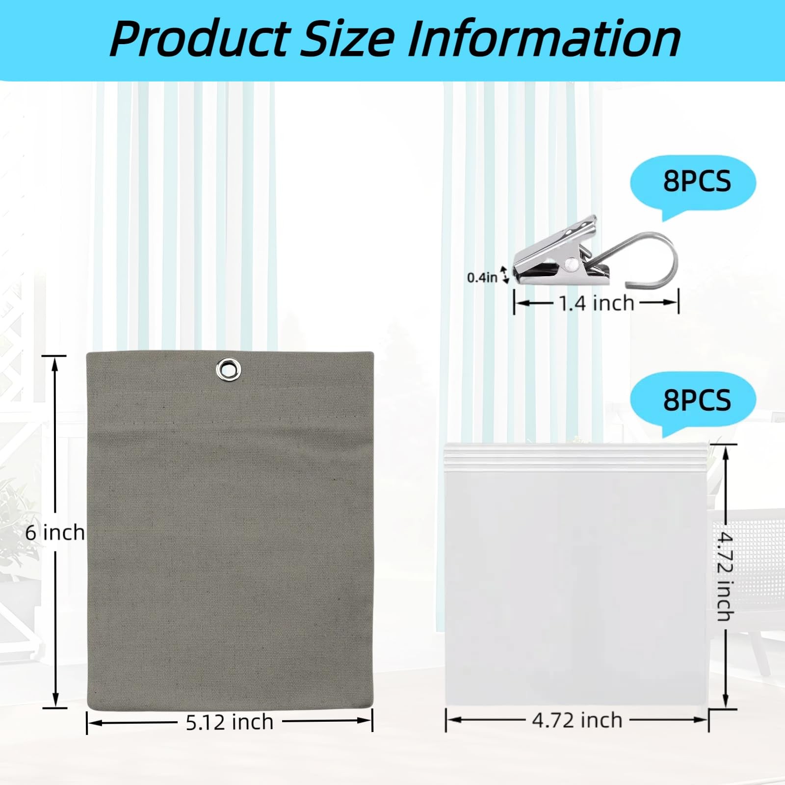 8 Pack Curtain Weights for Outdoor Use – Heavy Duty Sandbags with Metal Clips…