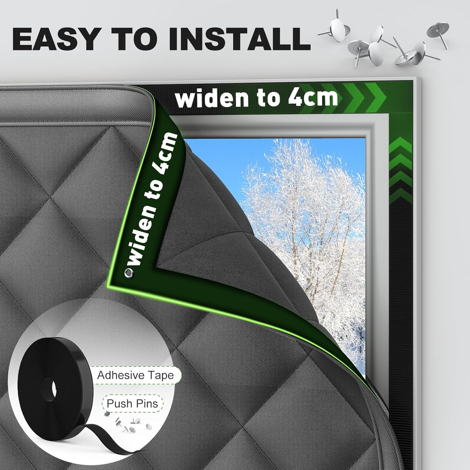 Thermal Window Cover for Winter,38″ X 62″ for Window Insulation for Summer He…