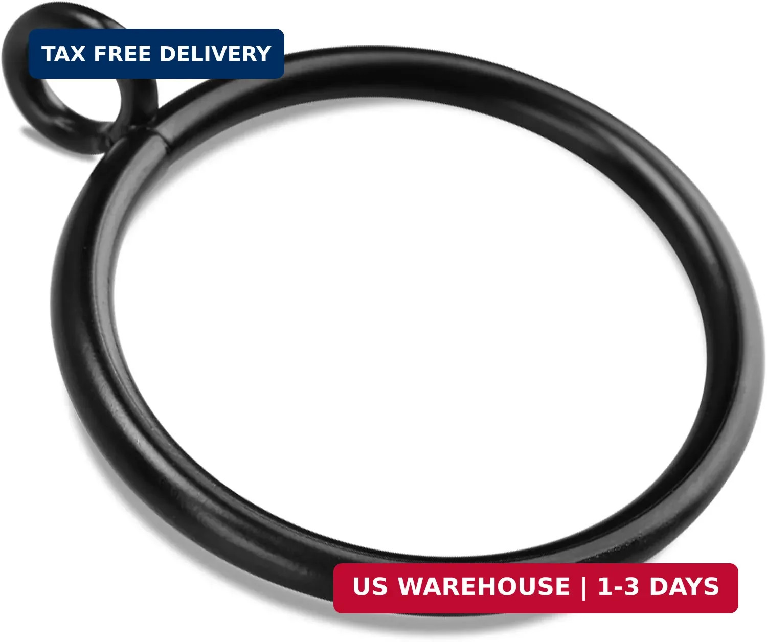 40 PCS Black Curtain Rings, Curtains Ring with Eyelet Apply for Up to 1 1/4-inch