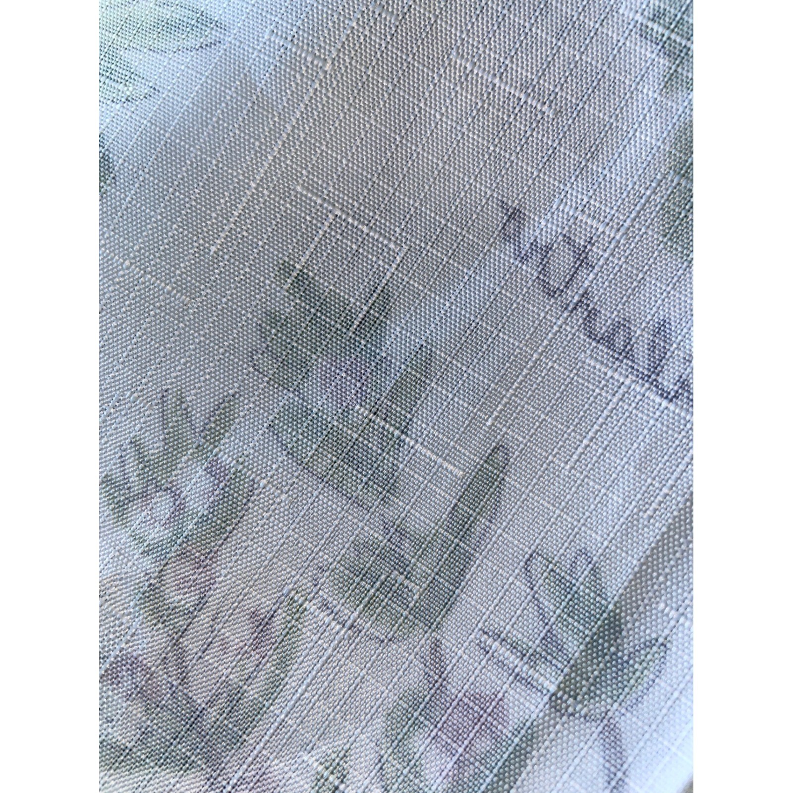 Botanical Herb Print Cafe Curtains Set of 2 White Green Ruffle Farmhouse 27×34