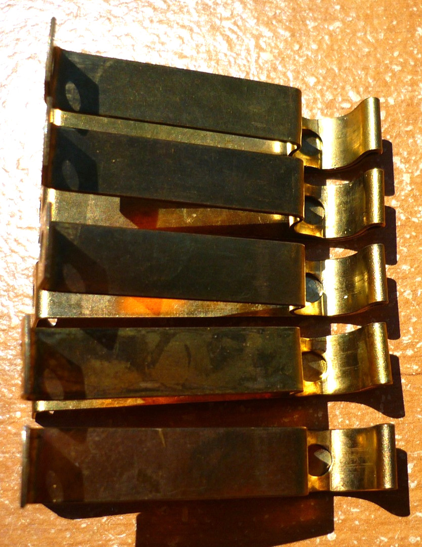 (QTY of 5) Vintage Medium Brass Finish 3/8″ Cafe Rod Brackets Sash Rod Brackets