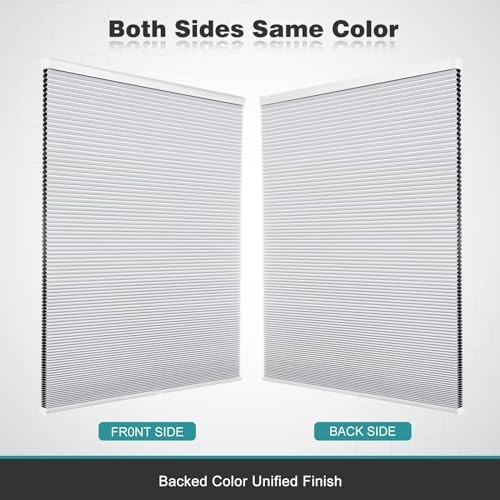 Blackout Blinds, Cordless Cellular Shades, 24″W x 64″H Blackout-white