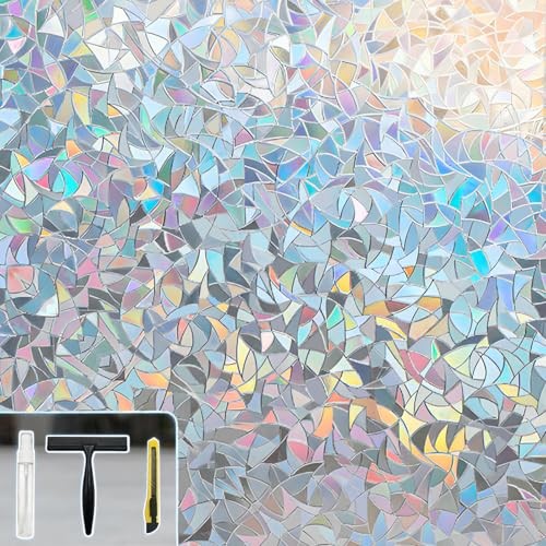 Window Privacy Film Window Coloring Colored Glass Film UV 17.5″×78.7″ Clear