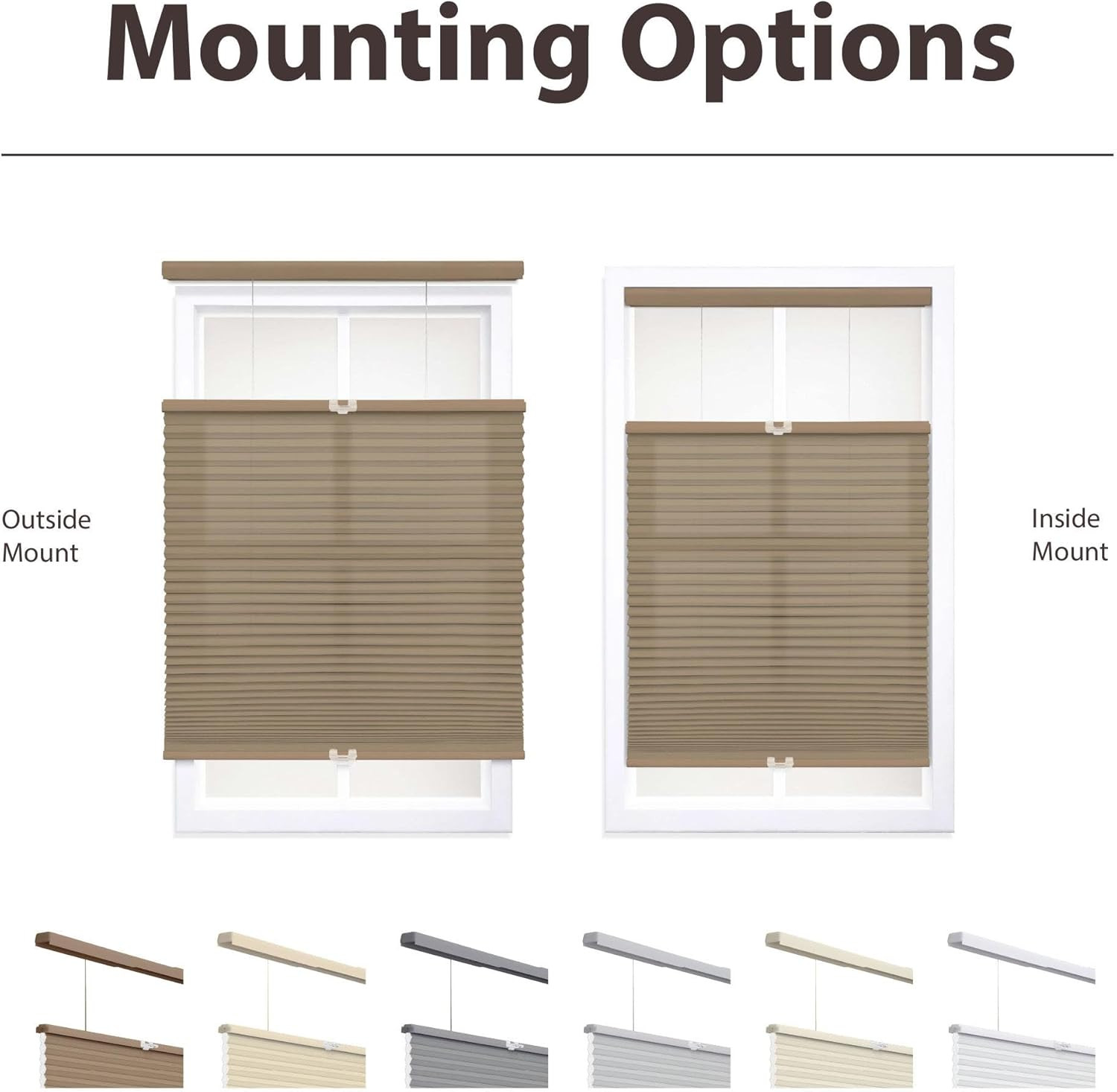 Cordless 1.5″ Light Filtering Top Down Bottom Up Cellular Shade, Latte 43″ W x 6