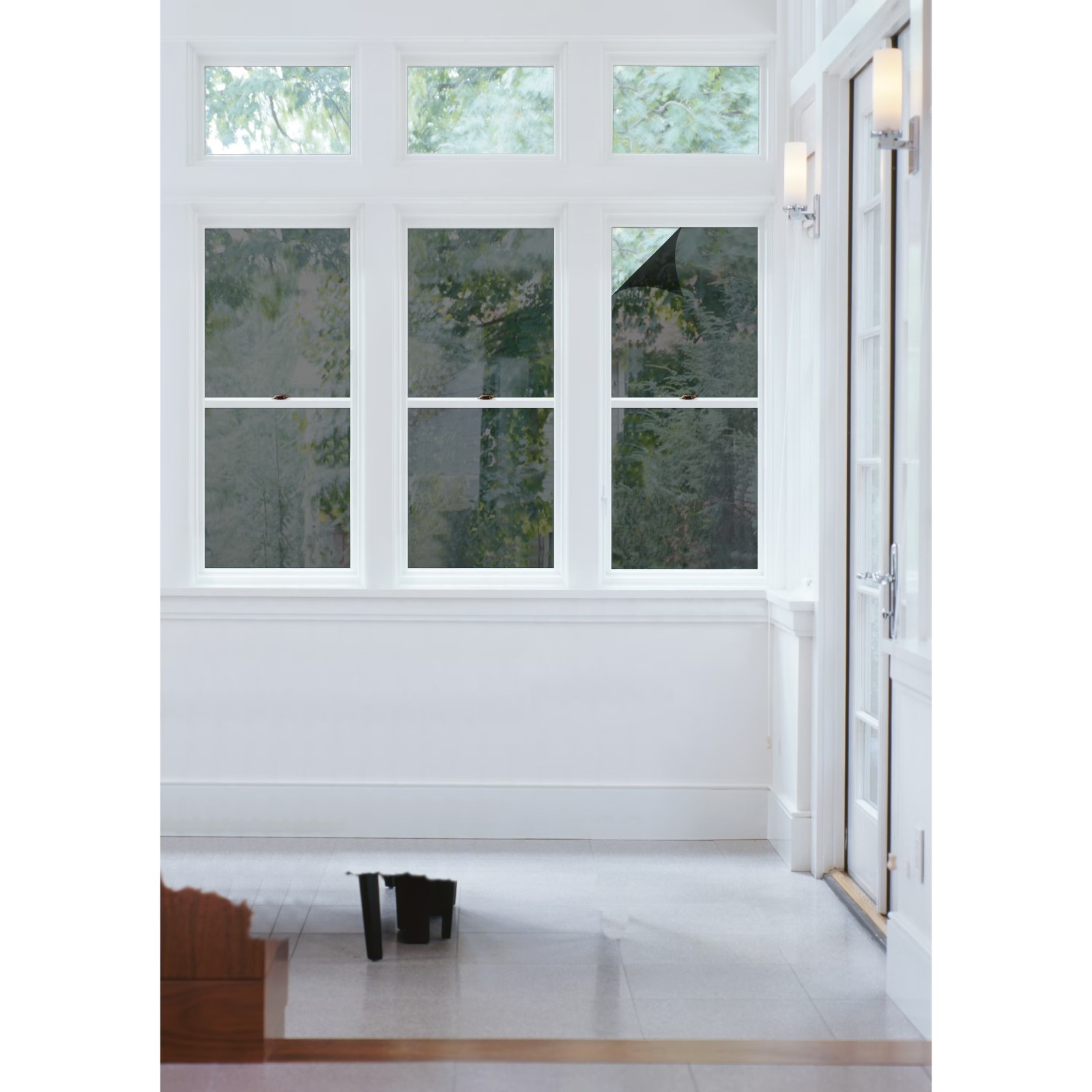 Heat Blocking One Way Mirror Window Film 74 x 24 Inch Privacy Tint