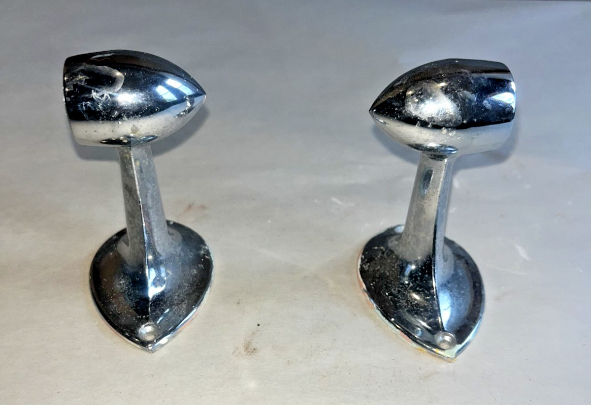 1 Pair Mid-Century-Modern Vintage Chrome-Plated Towel Bar/Wardrobe Rail Brackets