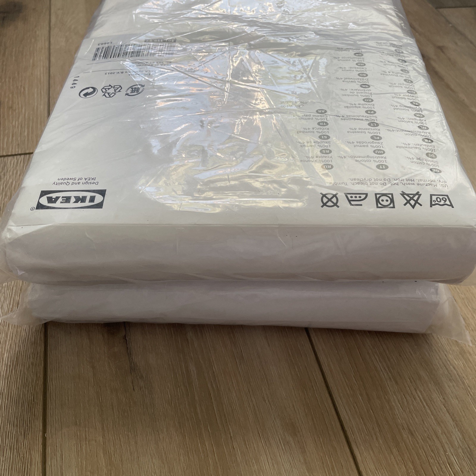 IKEA MERETE Ivory Grommet 57×98” Curtain 4-PANELS + 2-BETYDLIG White Rod Holders