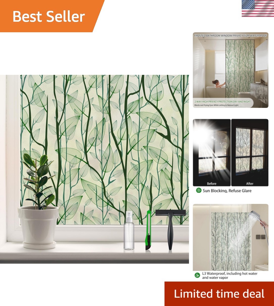 Window Film Privacy with Installation Tools, Decorative Stained Glass Window …