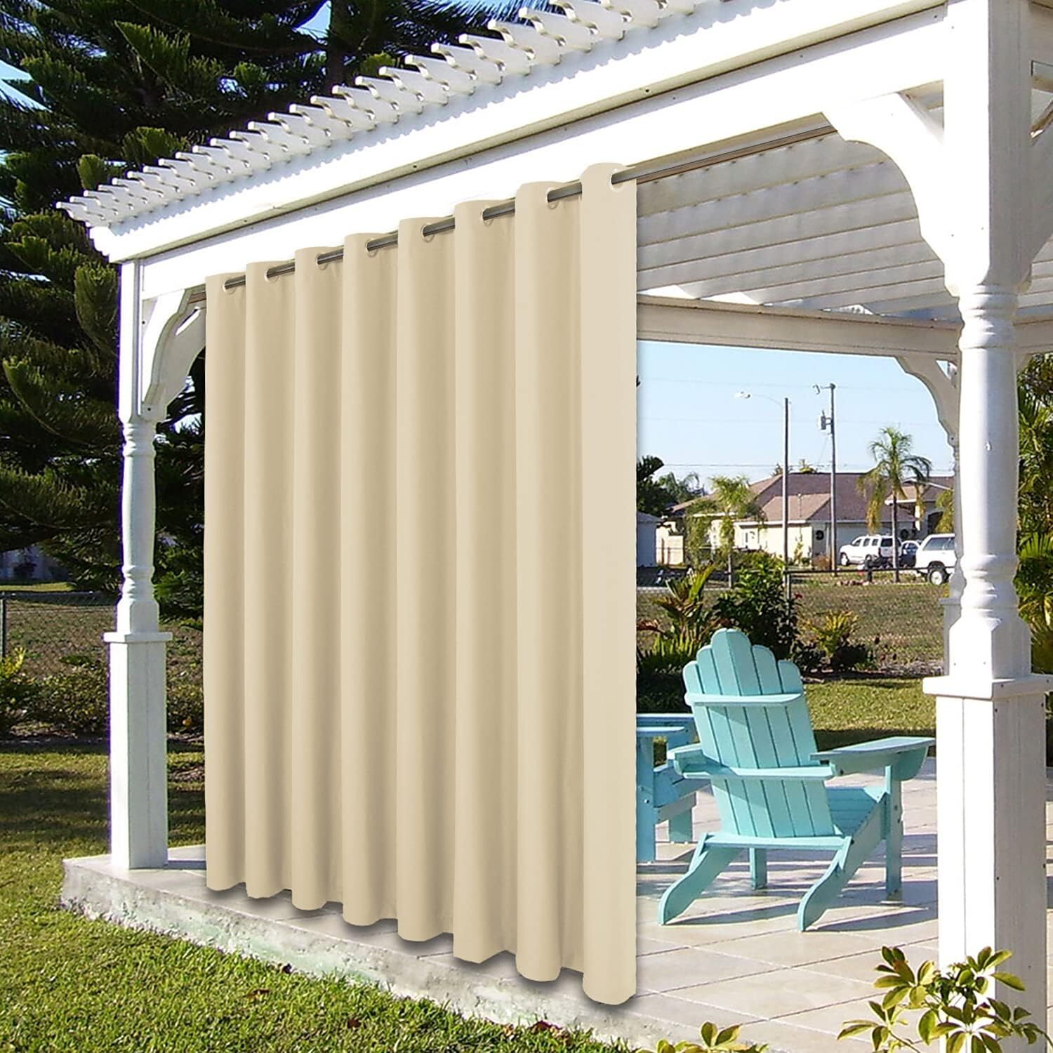1x 2x Extra Wide Waterproof Outdoor Curtains for Patio Gazebo Blackout Drapes