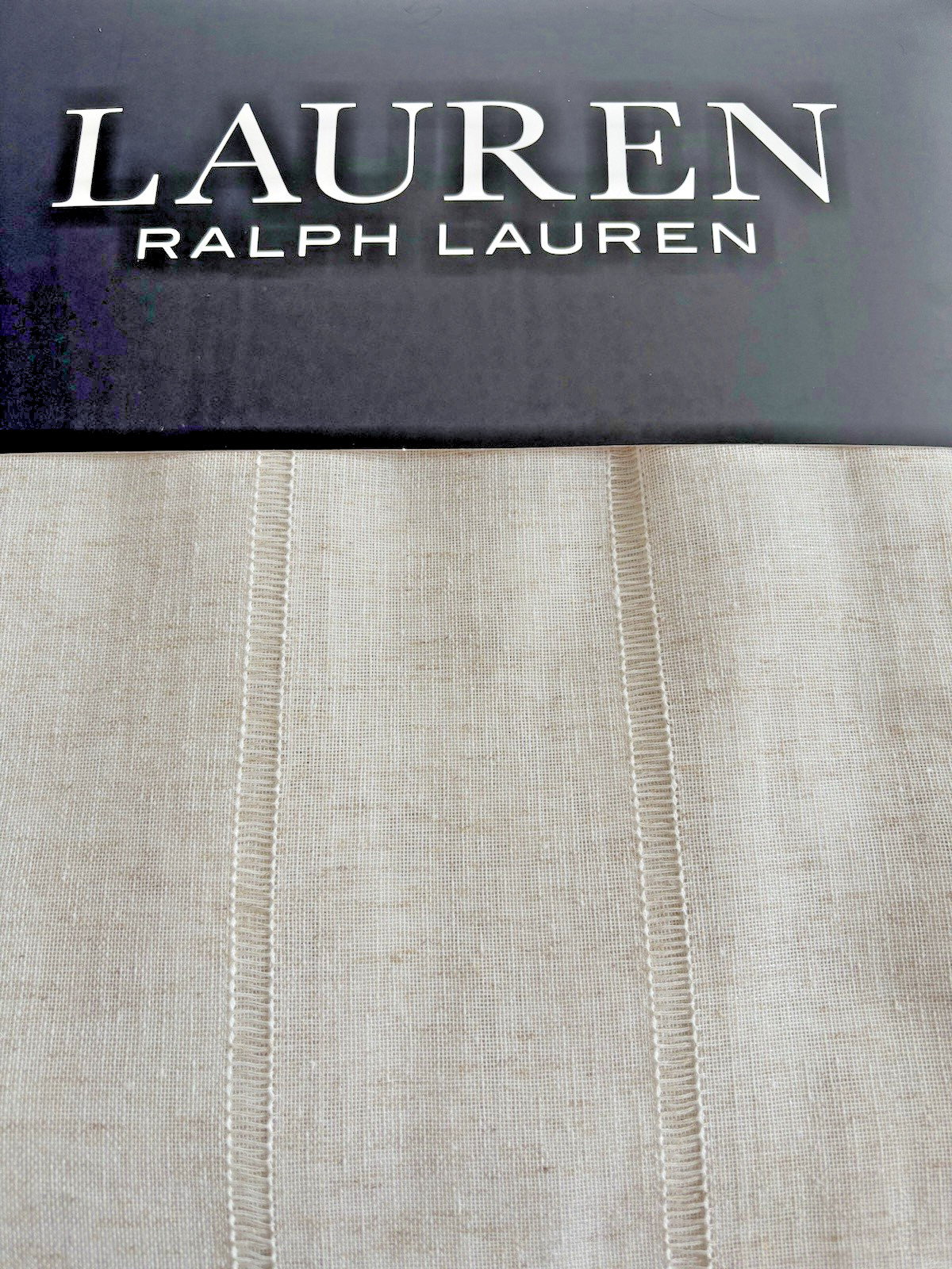 New Ralph Lauren Window Curtains 2 Panels Beige 54 x 96 Linen Hamilton Back Tab