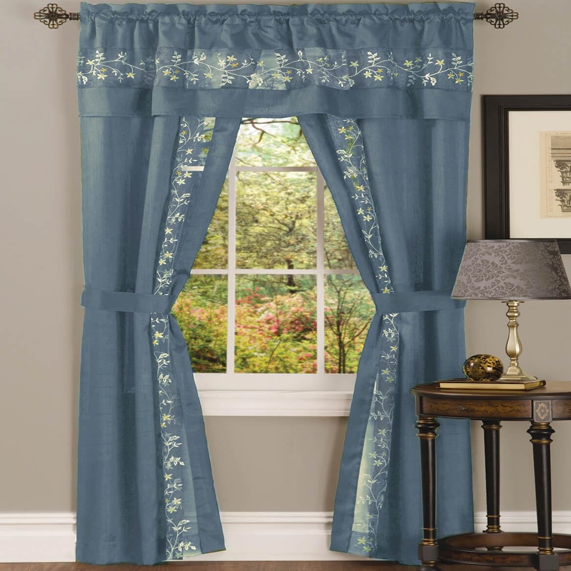 Achim Light-Filtering Window Curtain Set – 55 Inch Width 84 Inch Length –