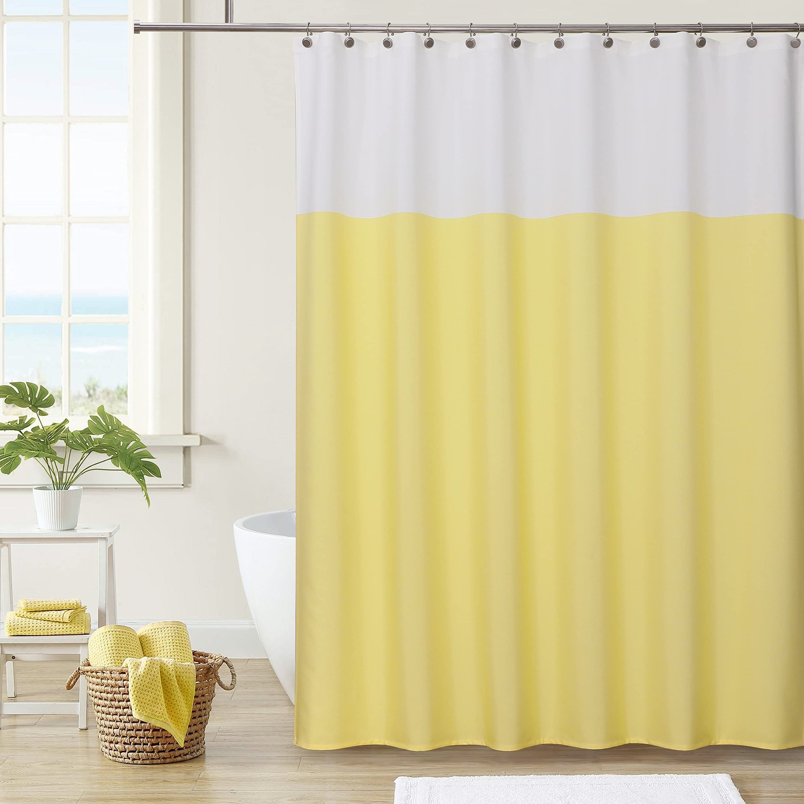 WEST LAKE Yellow Water Resistant 70″W x 72″L (Pack of 1), Color Block