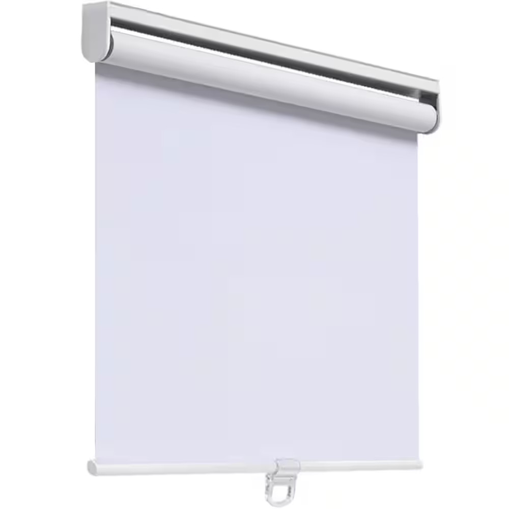 White Cordless Blackout Polyester Roller Shades for Windows UV Protection 32 In.
