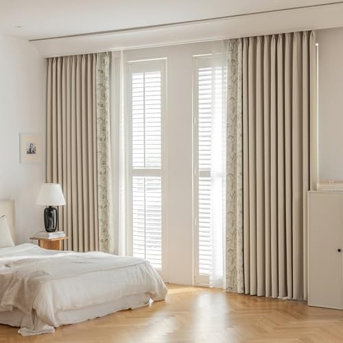 Pinecone Curtains 96 Inches 52″W x 96″L (Pack of 2) Solid and Light Camel