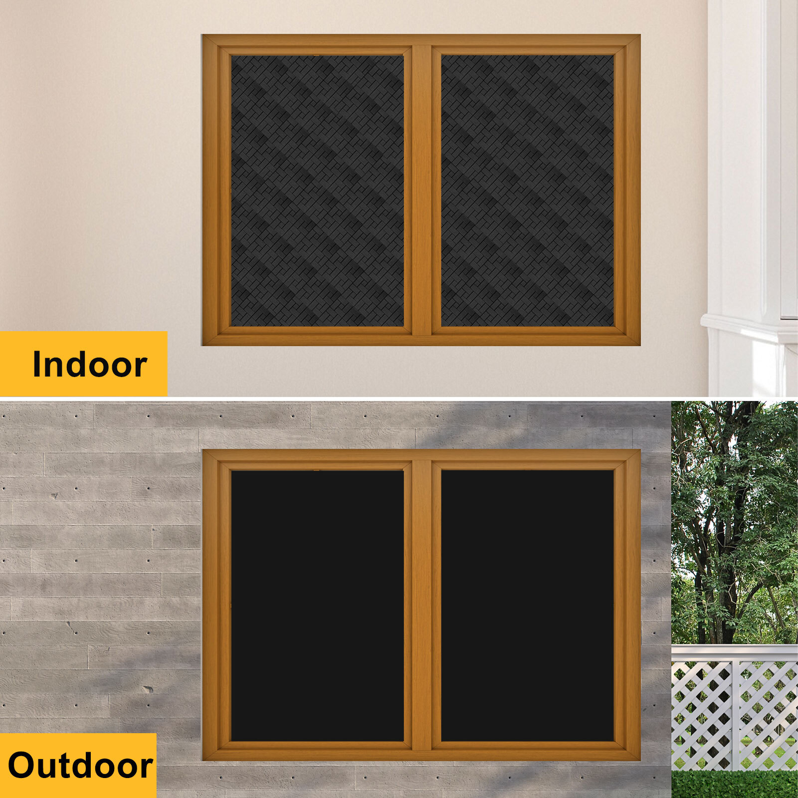 17.7×78.7inch Black Diagonal Grid Window Film Static Cling Privacy UV Heat Block