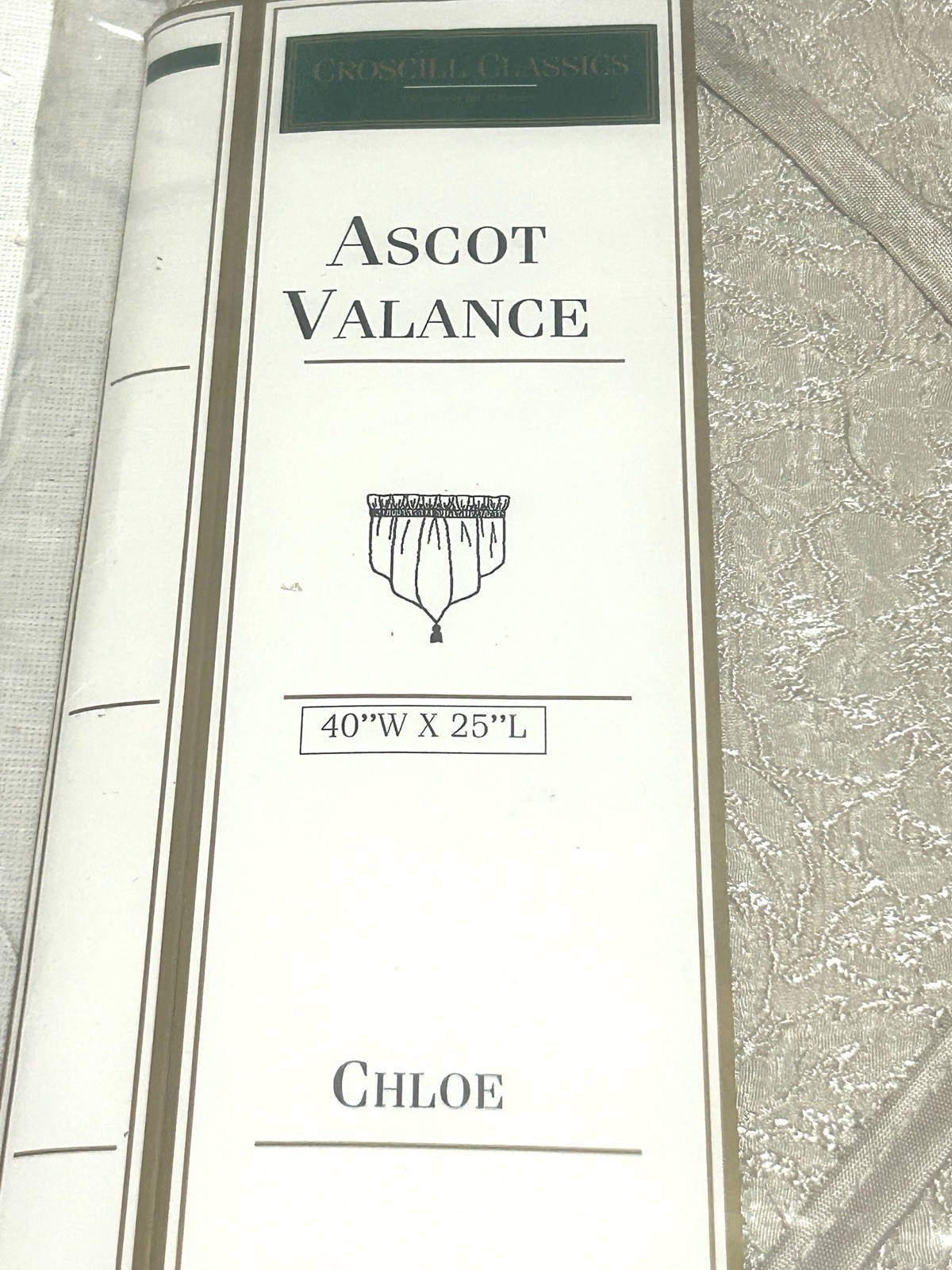 Croscill Classics Chloe Ascot Valance Linen 40” x 25” Tassel Window Treatment B1