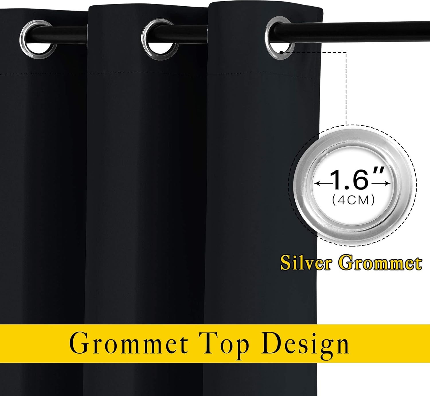 NICETOWN Black Out Curtains for Bedroom 84 Inches Long – Light Reducing Thermal