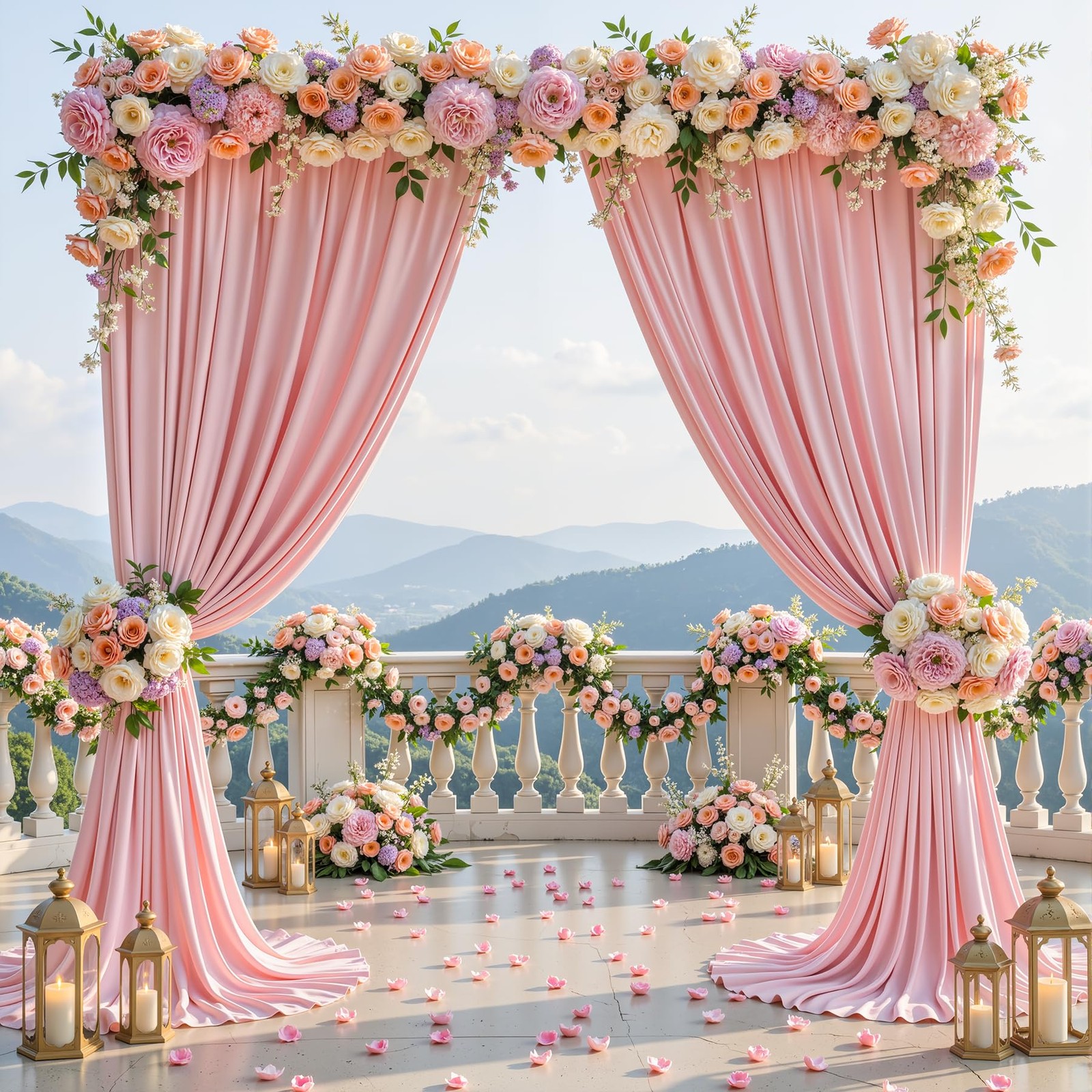 40x10FT Dusty Rose Backdrop Curtains for W4′ x H10′(10 Panels),