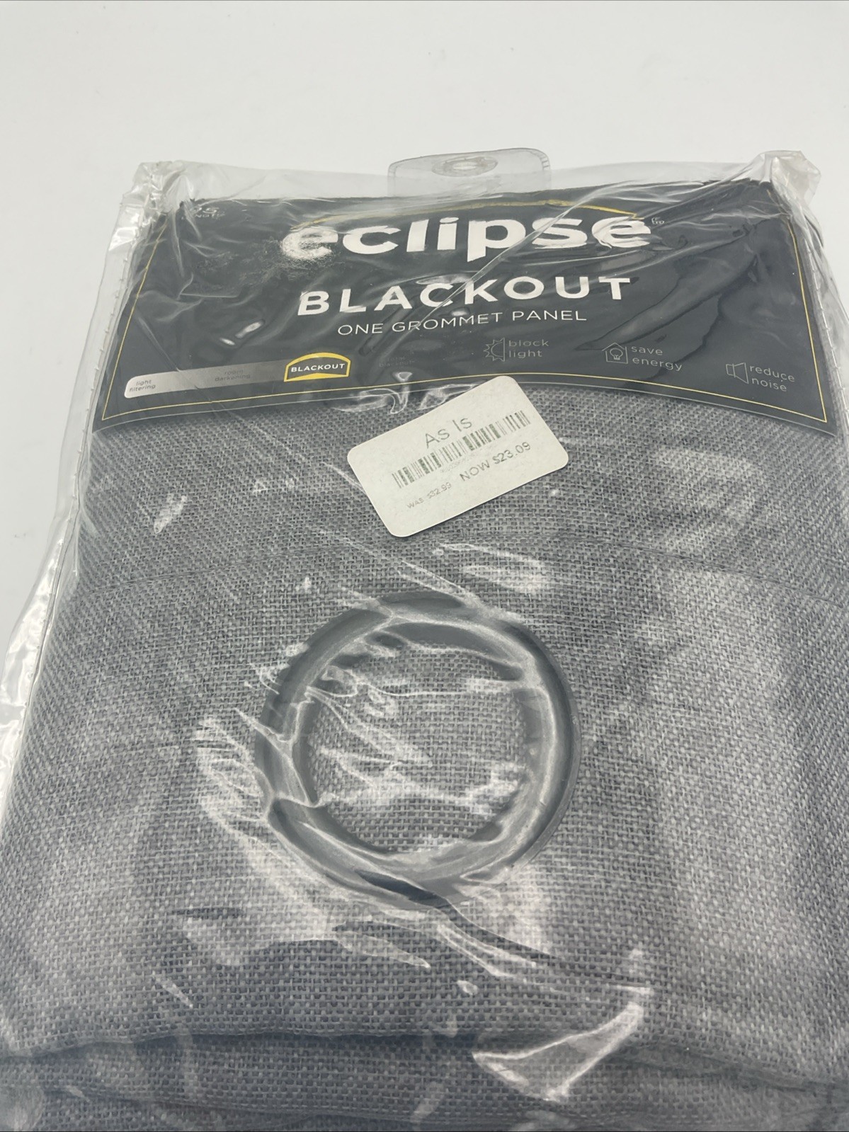 Eclipse Blackout Rowland Window Curtain One Panel Light Gray 52″x95″