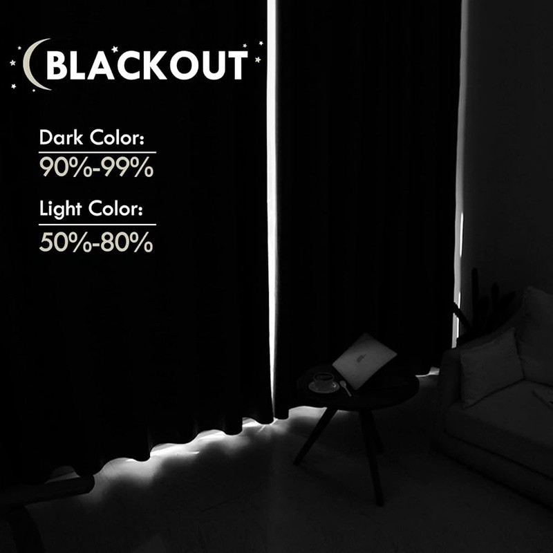 Thermal Insulated Blackout Curtains Light Blocking Noise Reduction Room Panels
