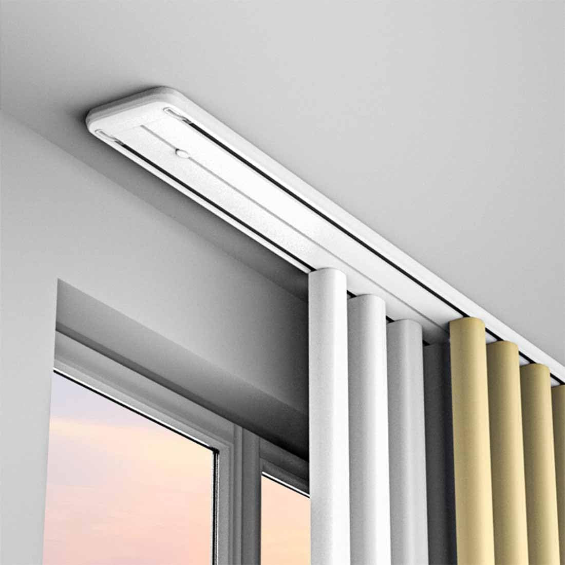 Double Track Curtain Rail Ceiling Mounted,Silent Heavy Aluminum Duty Curtain …
