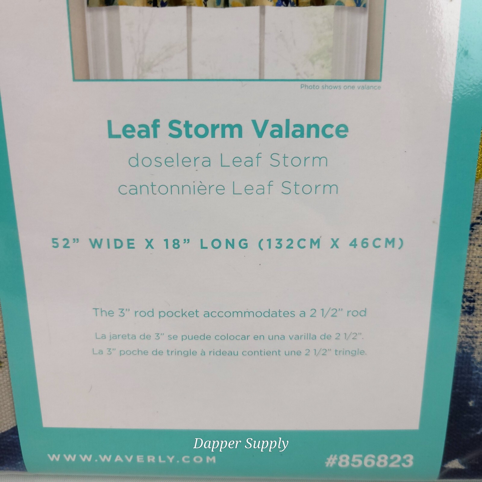 Waverly Home Classics Valance 52×18″ Leaf Storm Indigo Blue #856823