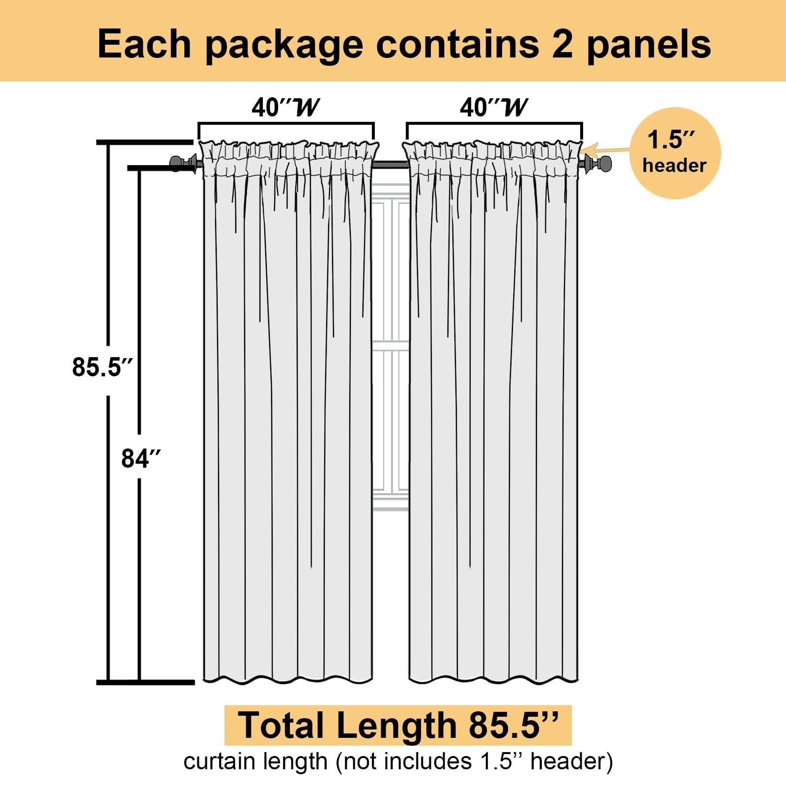 Charcoal Grey Sheer Curtains 84 Inches Long 2 Panels, Voile Airy Light Filter…