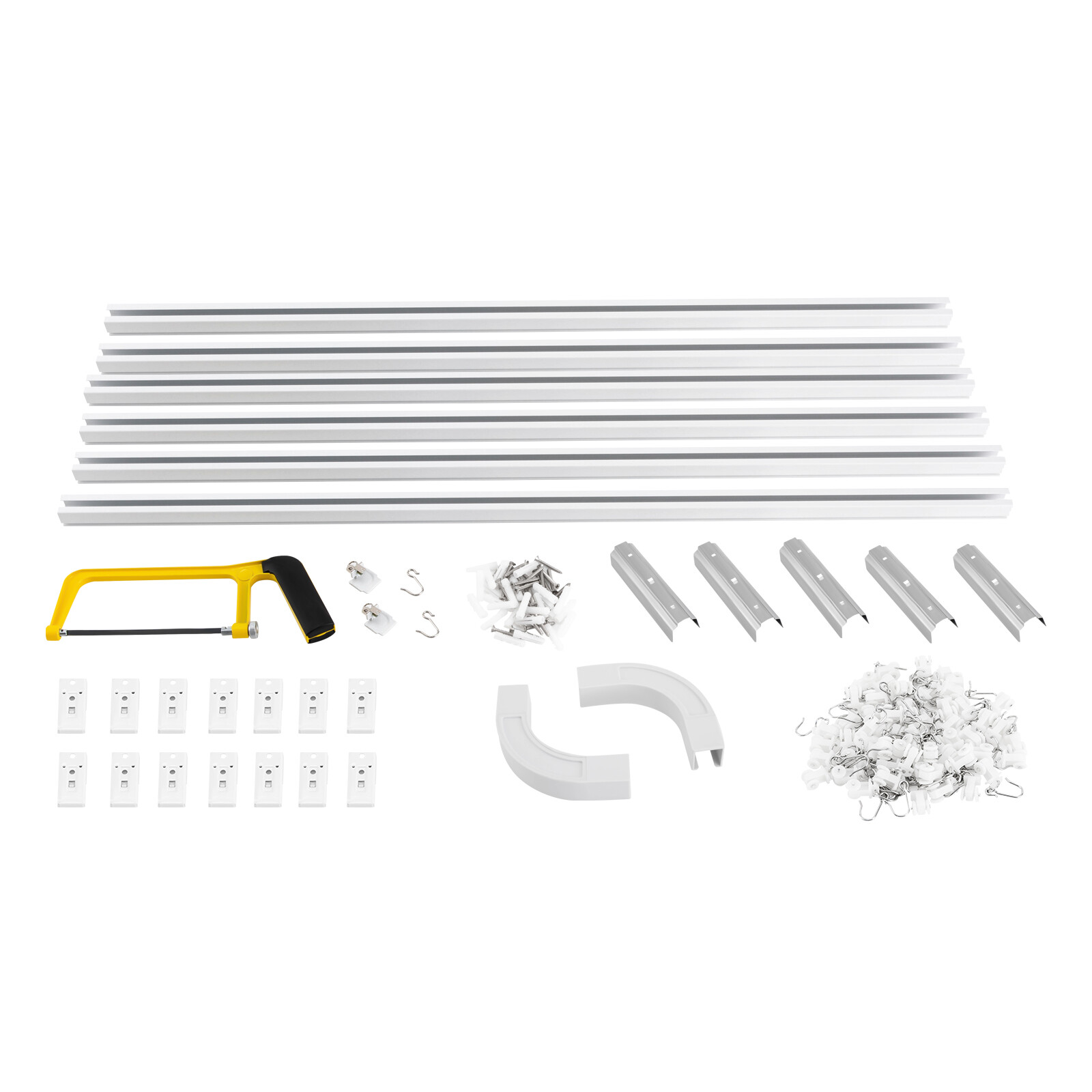 Room divider Ceiling Track set for Curtains with hooks Corner Connectors Set of2