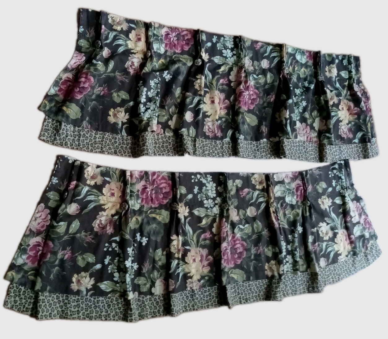 Pair Of Vintage Window Floral Valances *American Living* Made in USA~JC Penny