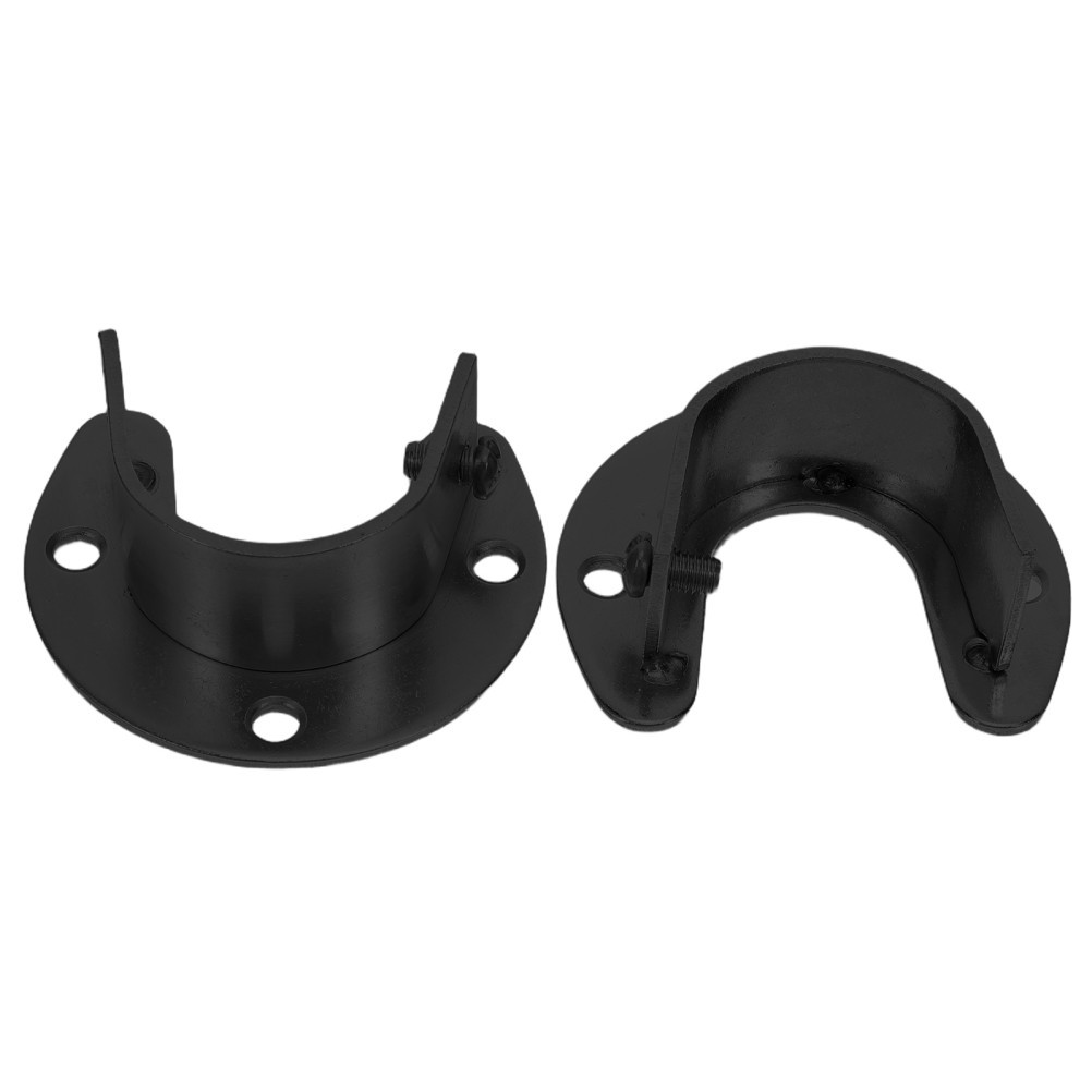 2 Pcs Wardrobe Tube Support Shaped Rod Bracket Closet Holders Stainless Steel